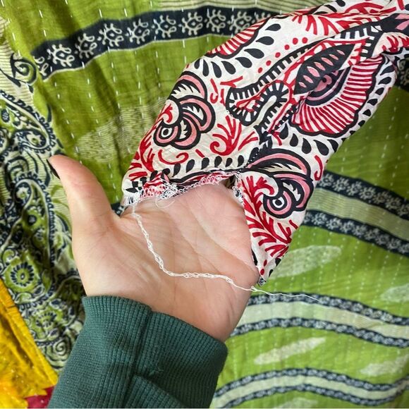 Rare Vintage Y2K Anna Sui Multicolored Print Silk Festival Crop Top Size Small - Picture 6 of 15